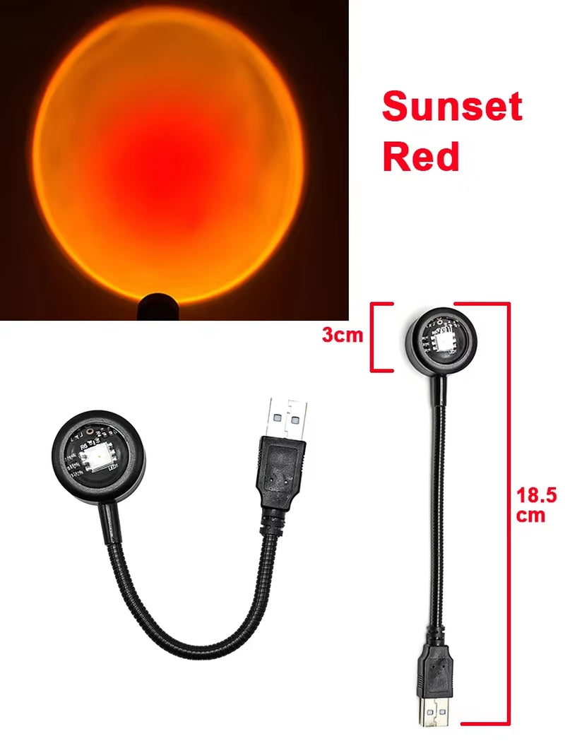 Transform Your Space with the USB Sunset LED Projector Lamp - Create Stunning Rainbow Neon Effects for Photography and Cozy Atmosphere